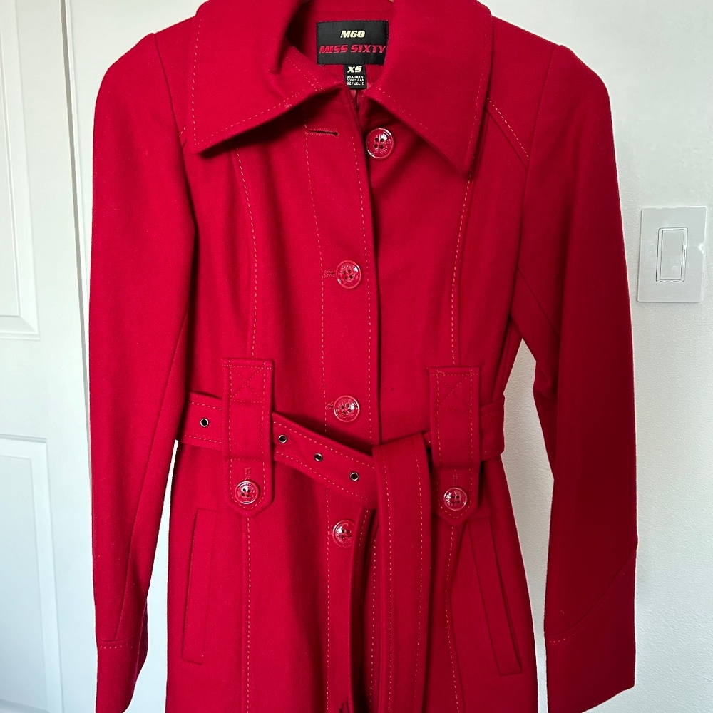 Miss Sixty bright red jacket with belt